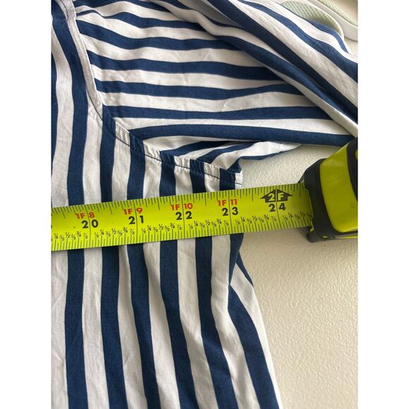 Jane + Delancey Blue and White Striped Long Convertible Sleeve Plus Size 1X - Picture 11 of 12